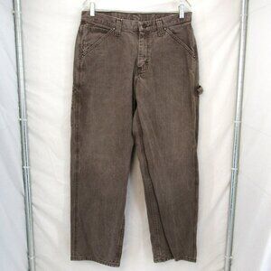 Lee Dungarees Men's Brown Cargo Pocket Work Pant Straight Leg Mid Rise Size 33